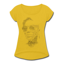 Load image into Gallery viewer, Crown - Women&#39;s Roll Cuff T-Shirt - mustard yellow
