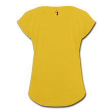 Load image into Gallery viewer, Crown - Women&#39;s Roll Cuff T-Shirt - mustard yellow
